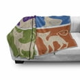 thumbnail image 3 of Funny Soft Flannel Fleece Throw Blanket, Cartoon Cats Whiskers Emotion Happy Confused Curious Kitty Print, Cozy Plush for Indoor and Outdoor Use, 60" x 80", Orange Purple Green, by Ambesonne, 3 of 6