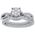 thumbnail image 2 of Diamond Wedding Bridal Set 10K White Gold Round Infinity Engagement Ring 0.34 Ct, 2 of 5