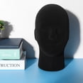 thumbnail image 4 of Maniquí de espuma para hombre, modelo cabeza maniquí, pelucas, gafas, gorra, soporte exhibición, negro, 4 of 5