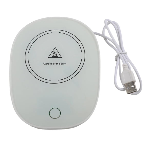 Powered Mug Warmer with Auto On/Off Gravity Sensor, 55°C Temperature Control Heating Coaster for Coffee Tea, Fits Most Cups(White)