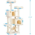 thumbnail image 3 of Multi-Level Cat Tree Condo Furniture with Sisal-Covered Scratching Posts, 2 Plush Condos, Perch Hammock for Kittens, Cats and Pets, Beige, 3 of 17