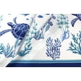 thumbnail image 5 of Coastal Ocean Fabric Shower Curtain for Bathroom: Sea Life Turtle Fish Coral with Blue Border Design, 5 of 5