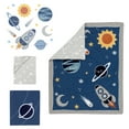 thumbnail image 2 of Lambs & Ivy Milky Way 4-Piece Crib Bedding Set - Blue, Gray, White, Modern, 2 of 9