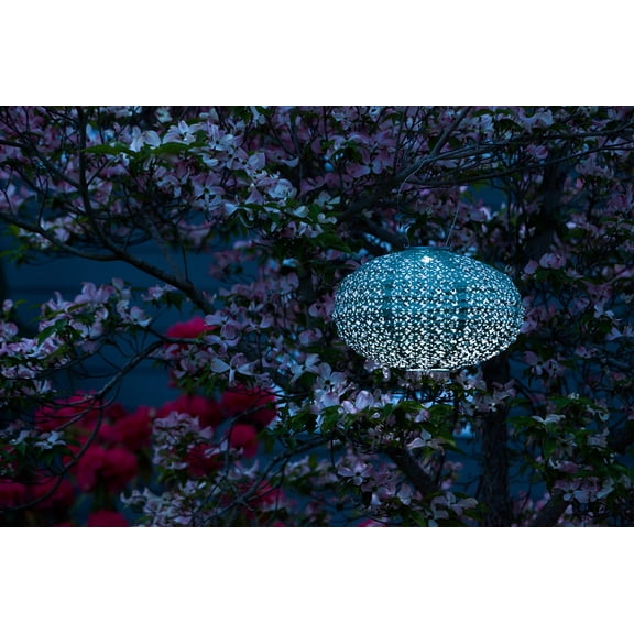 Soji Stella Oval Solar Lantern 14"-Emerald