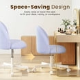 thumbnail image 2 of CELTOSS Home Office Desk Chair, Cute Teddy Fabric Swivel Vanity Stool, Mid Back Adjustable Armless Task Chair with Wheels, Purple, 2 of 13