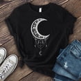 thumbnail image 3 of Birdeem Mode Femmes T-Shirt à Col Rond Imprimé Lune Manches Courtes T-Shirt Décontracté Hauts, 3 of 3