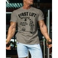 thumbnail image 3 of Gymish First Lift Men’s Workout T-Shirt – Funny Lifting Gym Tee, Athletic Fitness Shirt for Men, 3 of 6