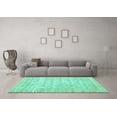 thumbnail image 3 of Ahgly Company Machine Washable Indoor Square Persian Turquoise Blue Traditional Area Rugs, 4' Square, 3 of 4