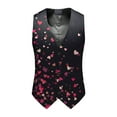 thumbnail image 4 of ZTKWD Mens Suits Vest Valentines Lip Heart Print Pattern Button Down Blazer Lightweight Slim Casual Suit Jacket, 4 of 5