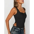 thumbnail image 2 of SOMER Tank Tops for Women Black Sweetheart Neck Sleeveless Summer Crop Tops Casual Slit Hem Shirts Yoga, 2 of 5