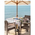 thumbnail image 3 of Outdoor Tablecloths with Umbrella Hole & Zipper, Birds Floral 60x60 Inch Square Tablecloths, Farmhouse Country Pink Flower Leaf Grey Plaid Waterproof Table Cloth, Patio/Pool/Picnic Table Covers, 3 of 8