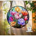 thumbnail image 4 of Floral Stained Glass Suncatcher, Floral Acrylic Suncatcher, Gift for Mom or Garden Lovers, Colorful Window Art, Boho Spring Decoration 4296987977, 4 of 4