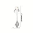 thumbnail image 3 of 1pc, Stainless Steel Coffee Spoon Lovely Cute Cat Shape Teaspoon Dessert Snack Scoop Ice Cream Mini Spoons Tableware Kitchen Tools, Aesthetic Room Decor, Festival Decoration, Party Decor, Party Packs,, 3 of 4