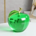 thumbnail image 5 of Jiibva Green Glass Apple Decorative Figurine, Home Tabletop Collectible Crystal Sculpture, 1 Pc, 5 of 7