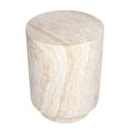thumbnail image 3 of Cylinder Travertine Stone Finish Italian Design MgO Side Accent Table, 3 of 12