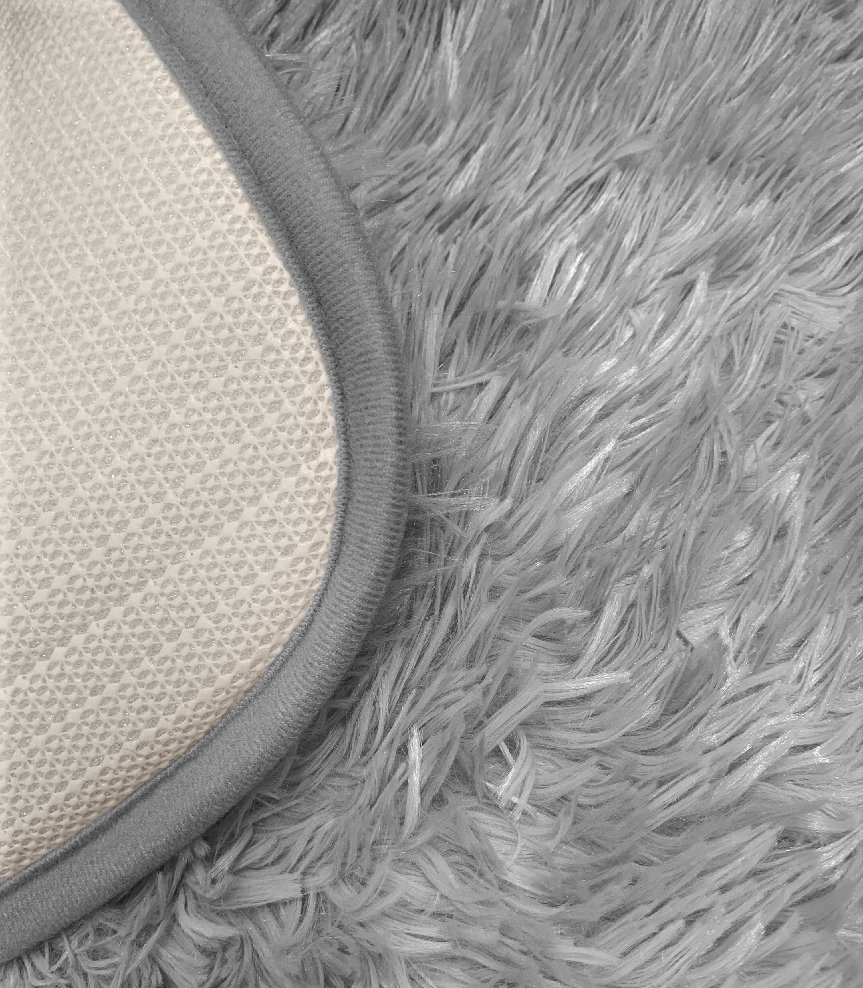 Mainstays Solid Grey Fluffy Shag Fur Area Rug, 36 in x 56 in