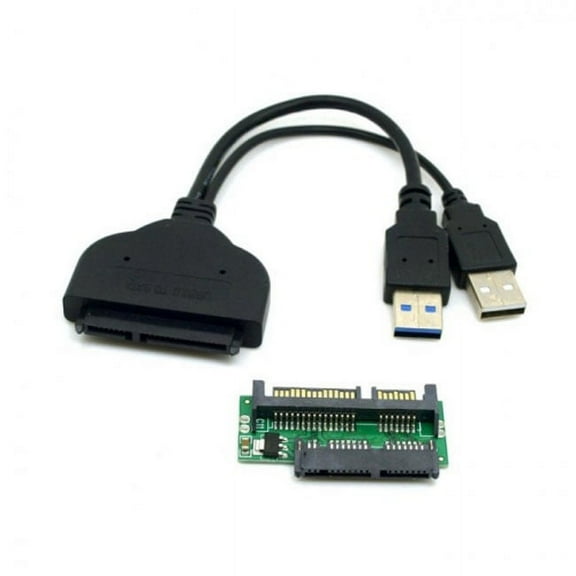 CY 1set USB 3.0 to SATA 22Pin SATA to Micro SATA Adapter for 1.8" 2.5" Hard Disk Driver With Extral USB Power Cable