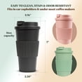 thumbnail image 5 of FEBU Plant-Based Reusable Coffee Cup with Lid and Sleeve | 16oz, Moon Black | Portable Travel Mug made from Bamboo | Dishwasher Safe, Compostable, Plastic Free with Leak-Proof Screw-on Lid, 5 of 5