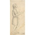 thumbnail image 2 of Otto Speckter 8x14 Gold Ornate Wood Frame and Double Matted Museum Art Print Titled - Standing Youth, Looking Up (1820-71), 2 of 4