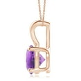 thumbnail image 2 of ANGARA Natural V-Bale Round 2.45 ct Amethyst Solitaire Pendant in 14K Rose Gold for Women (Size-9mm) | February Birthstone, Birthday, Anniversary, Jewelry Gift for Women | Natural Amethyst Necklace, 2 of 7
