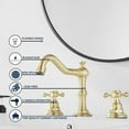 thumbnail image 5 of GGStudy GGStudy Brass Brushed Gold Widespread 8in Two-Handle Faucet, 5 of 9
