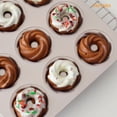thumbnail image 6 of CHEFMADE Premium 12-Cavity Cyclone Donut Bakeware, Non-Stick Coating Carbon Steel, Dishwasher Safe Oven Cake Pan (Champagne Gold), 6 of 8