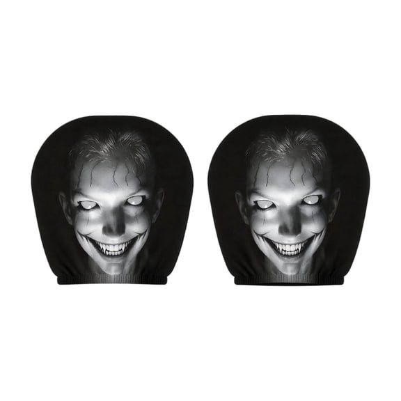 2 Pack Scary Face Car Headrest Cover, Scary Headrest Covers for Cars, Universal Elastic Models Headrest Protector, Novelty Halloween Vehicle Interior Decor Accessory