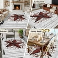 thumbnail image 5 of Large Area Rugs for Living Room Bedroom, Texas Star Retro 8'x10' Rug Washable Carpet Runner Indoor Outdoor, Vintage Red Wooden Berry Non Slip Floor Mats Rug for Kitchen, Patio, 5 of 8