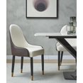 thumbnail image 6 of Modern Sintered Stone Dinning Table With 6 pcs Chairs Carrara white color 63inch With Solid Black Frame, 6 of 7