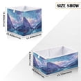 thumbnail image 2 of Cabinet Storage Basket 15.75x10.63x6.96 Inches Storage Box Foldable, Storable and Easy to Assemble ，Open Home Storage Bins ，Closet Storage Bins Watercolor Purple Mountains, 2 of 8
