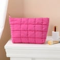 thumbnail image 4 of JVBTVB Women's Quilted Corduroy Handbag Travel Makeup Cosmetic Bag Soft Casual Shoulder Purse Compact Travel Storage Organizer Pouch For Daily Use & Gift, 4 of 9