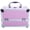 Pink, variant on Makeup Train Case with Lock and Mirror, Portable Aluminum Cosmetic Organizer Box 2 Trays (Black)