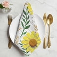 thumbnail image 2 of Yellow Daisy Cloth Napkins, Farmhouse Country Flower Leaf Plant Wood Grain Washable and Reusable Dinner Napkins Set of 8, Table Napkin for Kitchen Party Birthday Wedding Hotel Housewarming 20"x20", 2 of 9