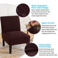 thumbnail image 3 of SHANNA Armless Accent Chair Slipcover, Removable Stretch Spandex Jacquard Knitted Chair Covers for Hotel Dinner Living Room (Coffee), 3 of 10