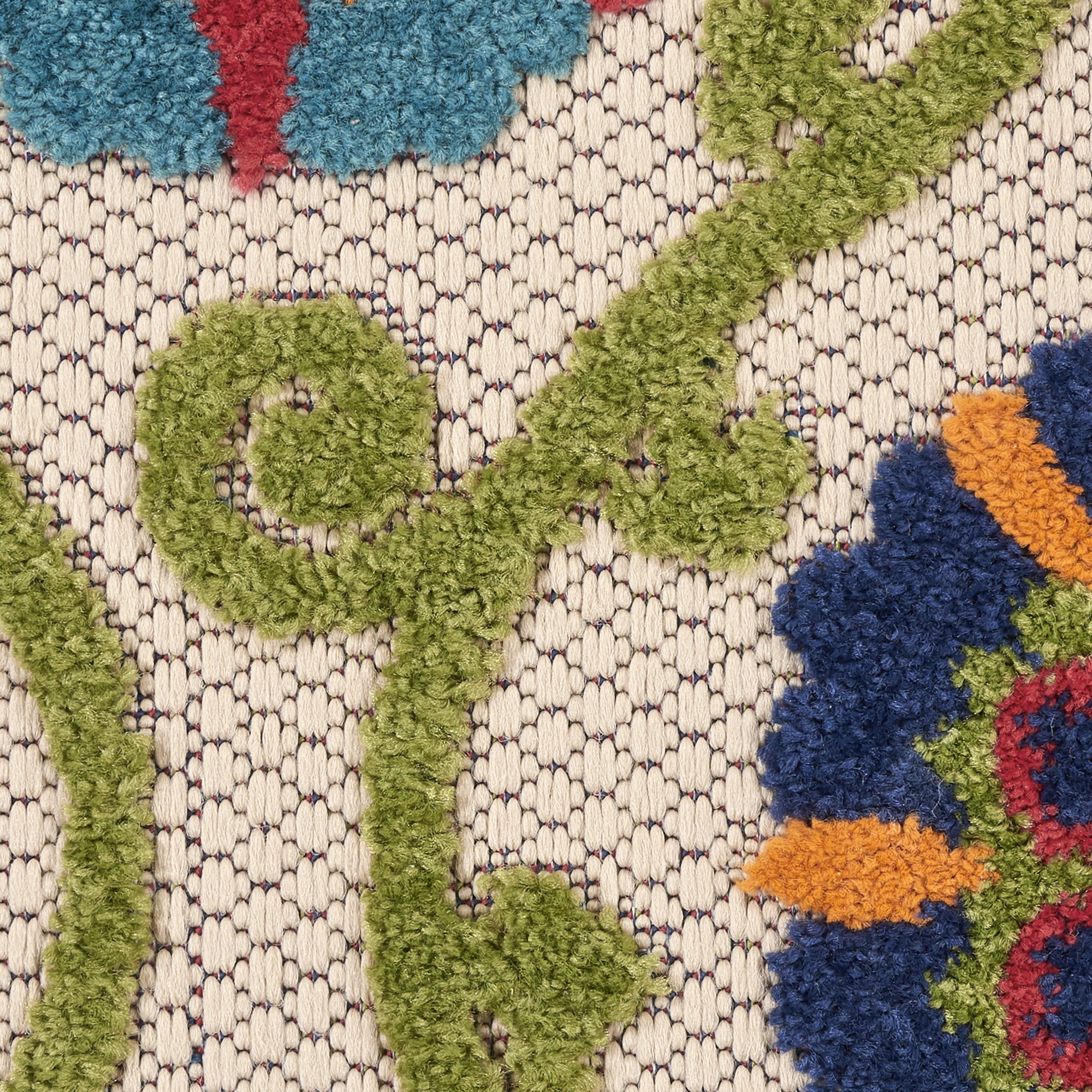 Nourison Aloha Indoor/Outdoor Blue/Multicolor 7' x 10' Area Rug, (7x10)