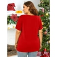thumbnail image 7 of Plus-Size Christmas Shirts Women Merry Christmas Leopard Plaid Tree Print Shirt Holiday Tops Xmas Tee, 7 of 7