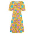 thumbnail image 4 of Easter Dresses for Women Short Sleeve Round Neck Printed Pastel Floral for Casual Spring Occasion, 4 of 5