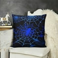 thumbnail image 2 of Halloween Spider Web Pillow Covers for Home Sofa Bed Couch Fluorescent Dark Blue Throw Pillow Covers Boys Decorative Scary Spider Cushion Covers Spider Pillowcases,, 2 of 5