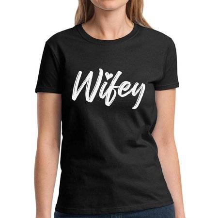 Mezee Wifey Shirt Valentine's Day Gifts for Wife Funny Valentine Shirts for Women Wifey Couple Shirts Honeymoon T Shirt for Newlyweds Best Wife Gifts Wife Tshirt for Women Hubby Wifey Couples