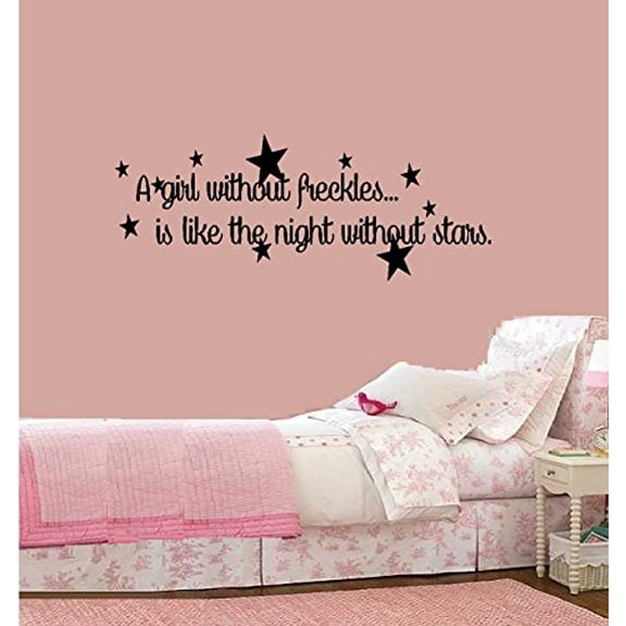 A GIRL WITHOUT FRECKLES IS LIKE ~ WALL DECAL , 12" X 31"