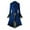 Blue, variant on Women Vintage Long-sleeved waist Back Bandage Lace Stitching Jacket OverCoat