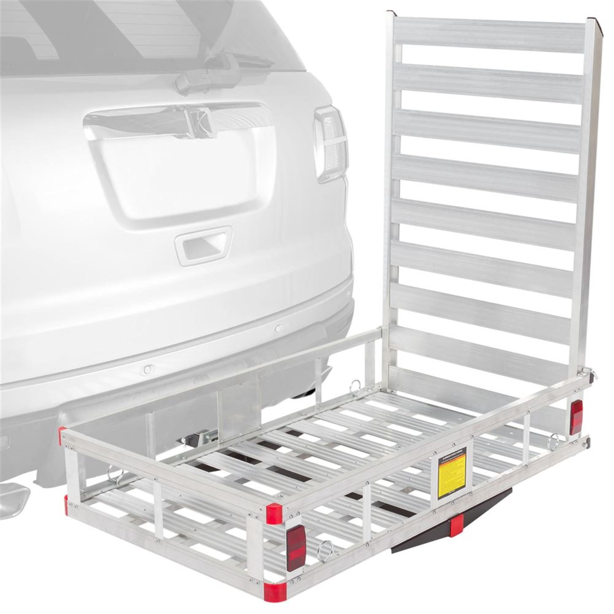 Wheelchair Scooter Carrier with Ramp for Car Truck SUV, 2in Hitch, 500 lb. Capacity, 48in x 28in Cargo Carrier for Vehicles, Silver Spring