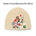 thumbnail image 2 of Botones coloridos Gorro de punto Y2K Botones Gorros de calavera para mujeres Hombres Gorros Gorros Invierno al aire libre Cálido, 2 of 6