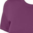 thumbnail image 6 of Delayuji Women's Casual Basic Going Out Crop Tops Slim Fit Short Sleeve Crew Neck Tight T Shirts Purple Xl Polyester-Cotton Blend Short Sleeve Shirts for Women, 6 of 6