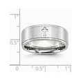 thumbnail image 7 of White Cobalt Ring Band Wedding Ridged Satin and Polished Edge 8mm, 7 of 7
