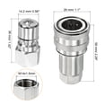 thumbnail image 2 of Unique Bargains Hydraulic Quick Connect Coupler M14x1.5mm Female Thread Pipe Fitting, 1 Set, 2 of 5