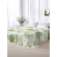 thumbnail image 5 of Sage Green Flower Full Size Flat Sheet, Wrinkleproof & Fadeproof Cooling Flat Bed Sheet Only, Abstract Garden Botanical Leaves Breathable Soft Bedding Top Sheets 81 x 96 Inches, 5 of 8