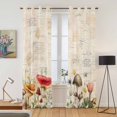 thumbnail image 2 of Mushrooms Kitchen Curtains Window Panels, Spring Floral Farmhouse Botanical Insulated Window Treatment Curtain, Grommet Curtains for Bedroom/Living Room/Bathroom, 2 Piece 42"Wx84"L, 2 of 8