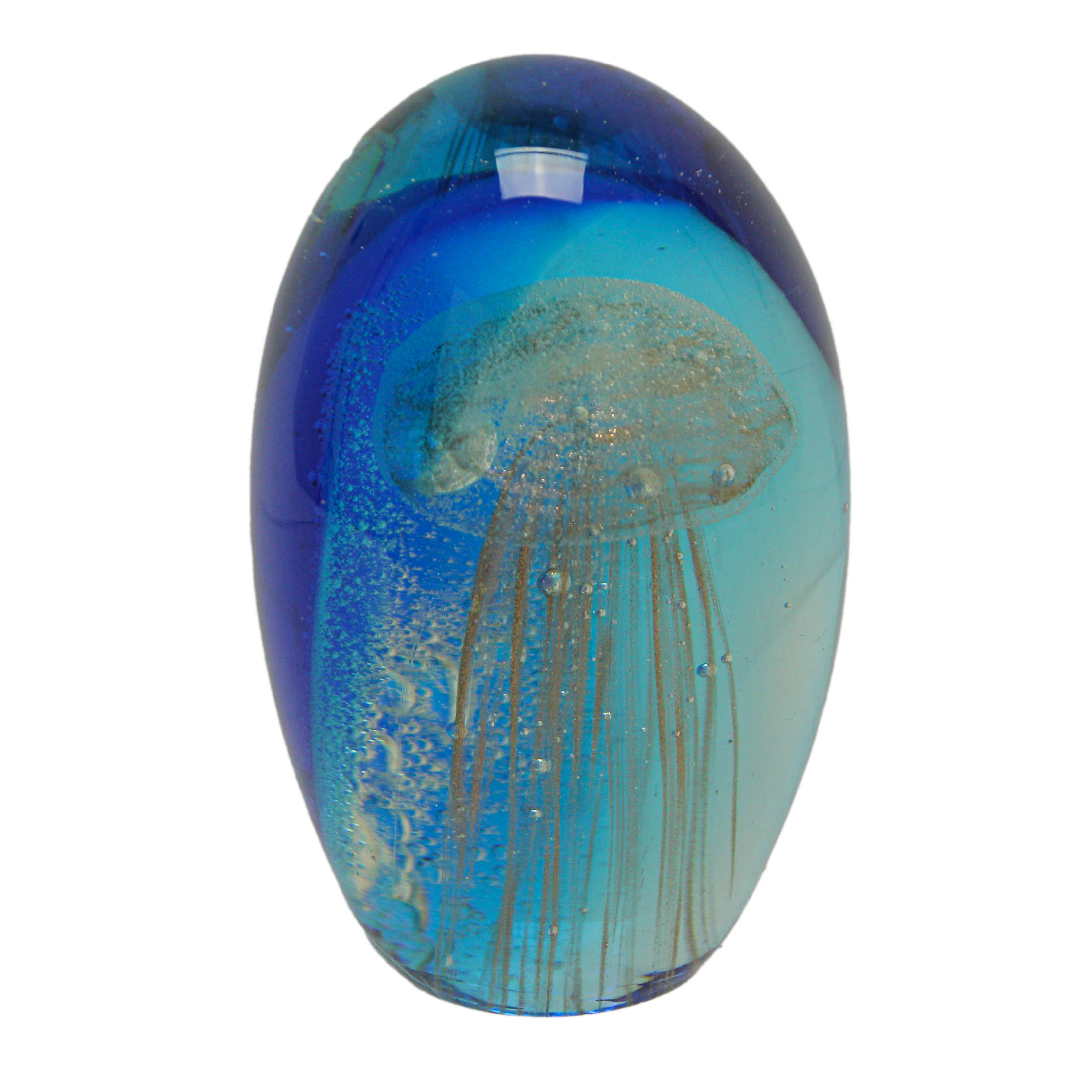 Chesapeake Bay Ltd 5 inch Glass Glow In The Dark Jellyfish Paperweight  Bookend Coastal Home Decor Sculpture - Walmart.com