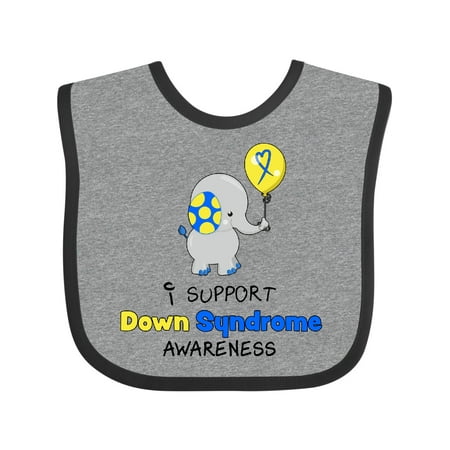 

Inktastic I Support Down Syndrome Awareness Elephant with Balloon Gift Baby Boy or Baby Girl Bib